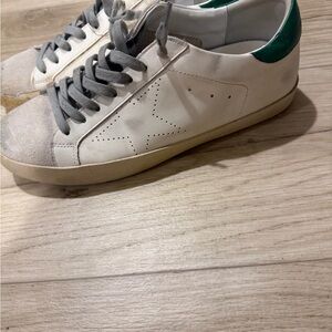 White and Green Star Sneakers